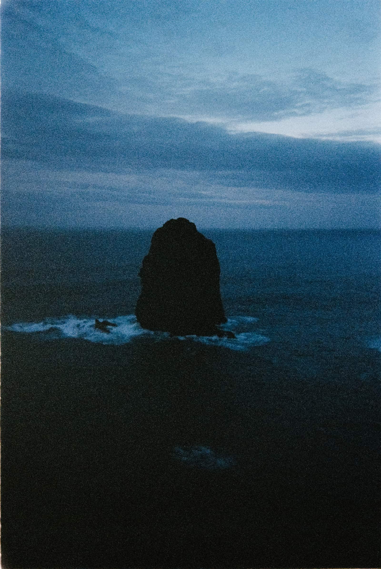 Moving water descending through rock and atmospheric light, catalog number 36, from the Falling Water collection