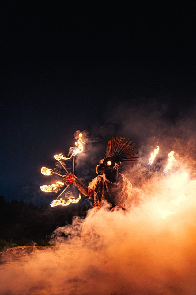 Fire Bird costume portrait beside Söderbysjön, selected work number 25