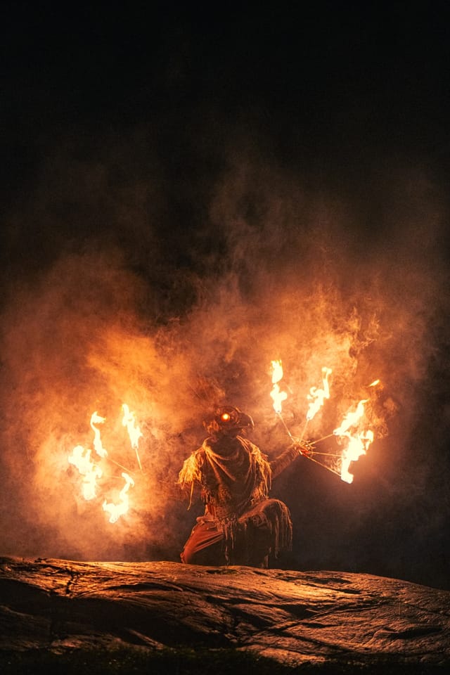 Fire Bird costume portrait beside Söderbysjön, selected work number 26