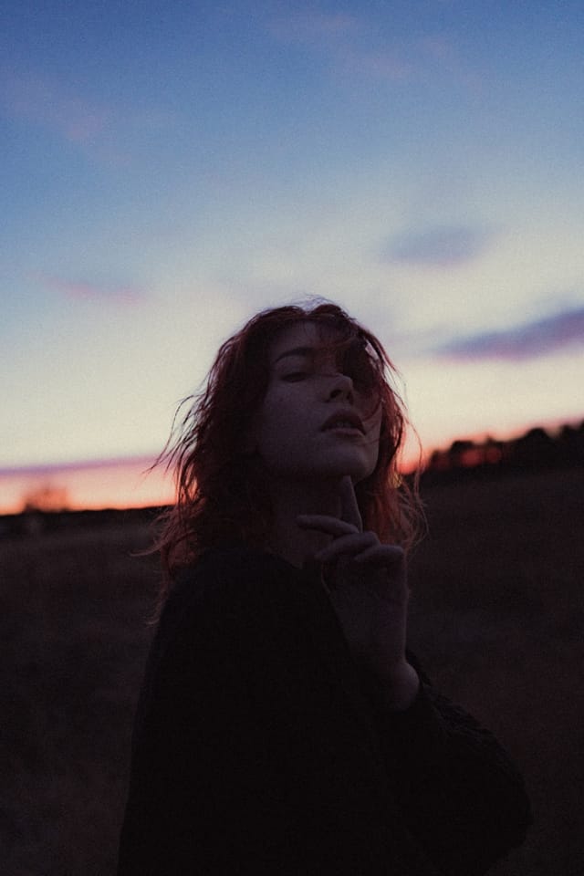A portrait held against the day's last colour and gathering darkness, catalog number 38, from the Twilight Portraits series