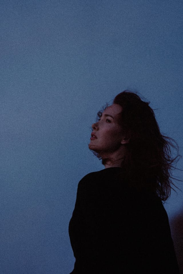A portrait held against the day's last colour and gathering darkness, catalog number 54, from the Twilight Portraits series