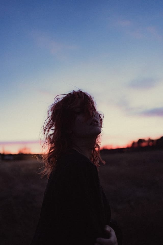 A portrait held against the day's last colour and gathering darkness, catalog number 51, from the Twilight Portraits series