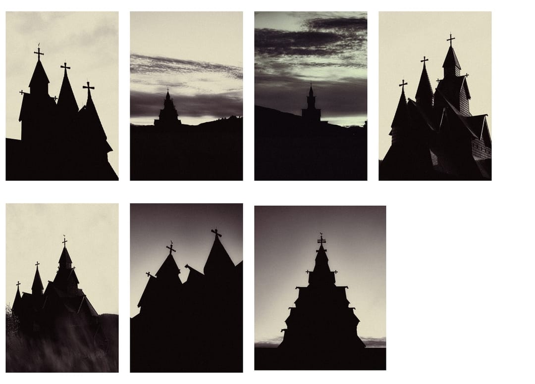 Timber architecture, ornament and changing light at a stave church, catalog number 4, from the Stave Churches collection