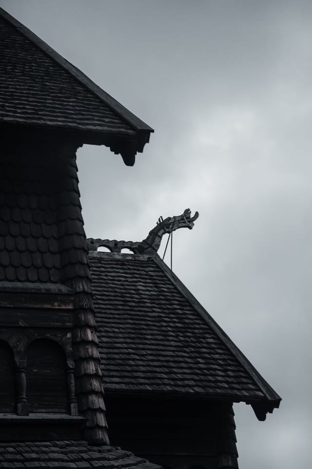 Timber architecture, ornament and changing light at a stave church, catalog number 37, from the Stave Churches collection