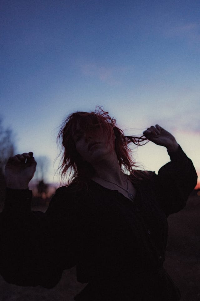 A portrait held against the day's last colour and gathering darkness, catalog number 39, from the Twilight Portraits series