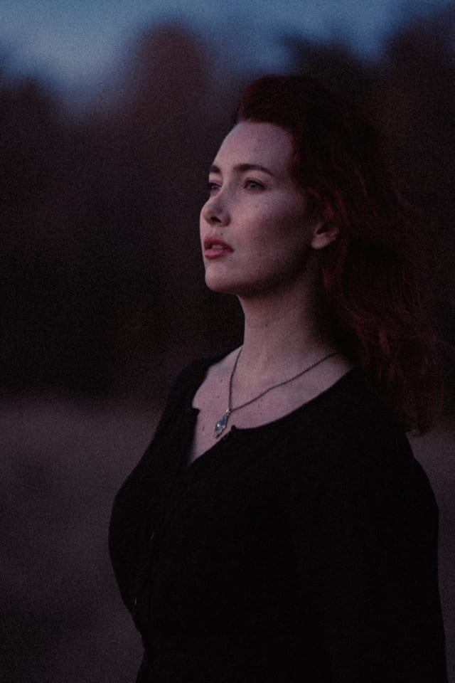 A portrait held against the day's last colour and gathering darkness, catalog number 89, from the Twilight Portraits series