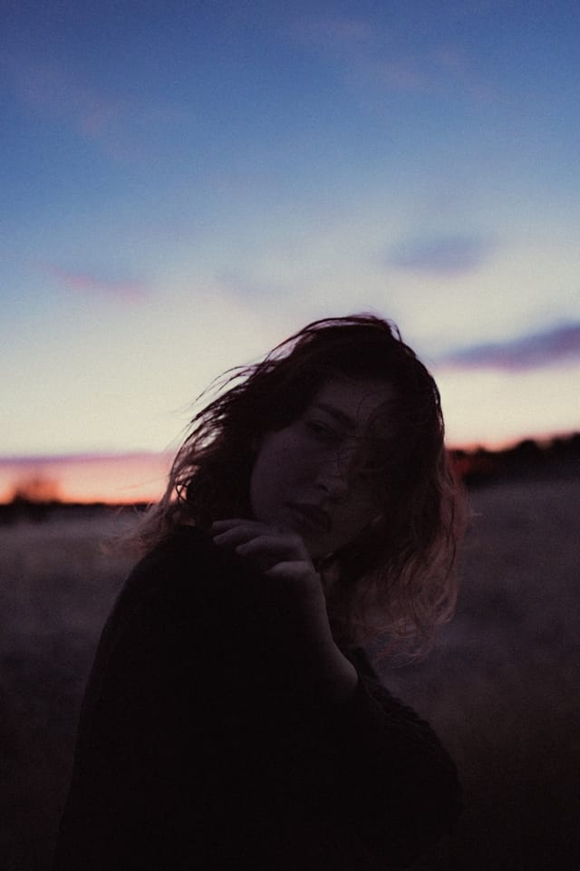 A portrait held against the day's last colour and gathering darkness, catalog number 15, from the Twilight Portraits series