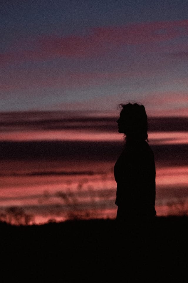 A portrait held against the day's last colour and gathering darkness, catalog number 34, from the Twilight Portraits series