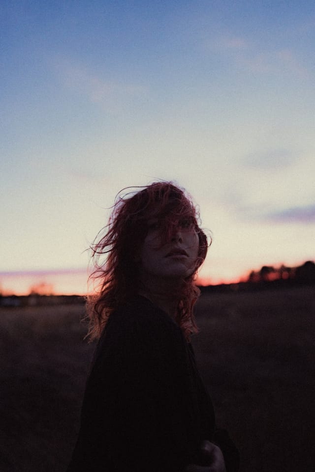 A portrait held against the day's last colour and gathering darkness, catalog number 26, from the Twilight Portraits series