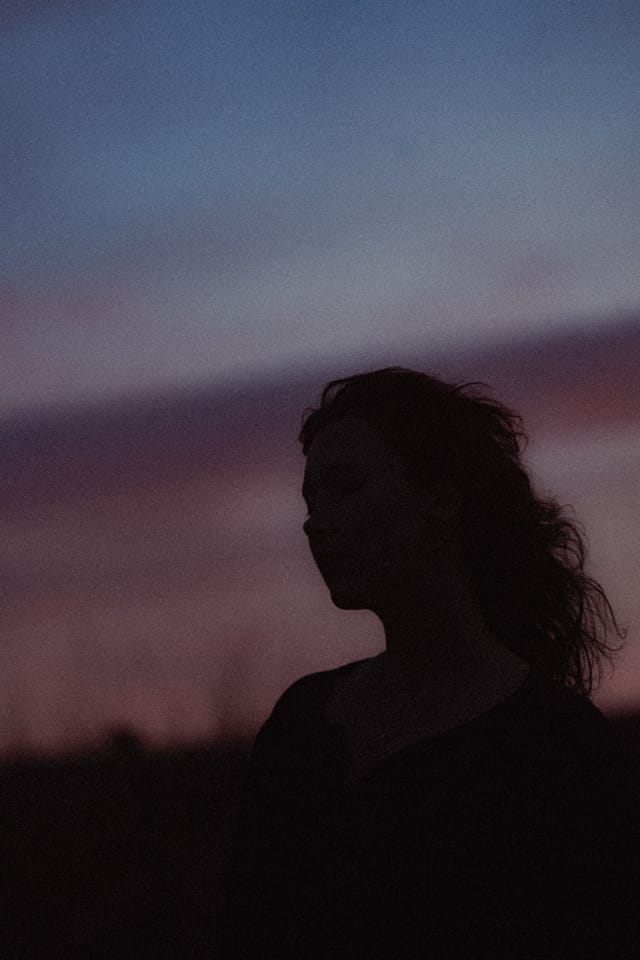 A portrait held against the day's last colour and gathering darkness, catalog number 6, from the Twilight Portraits series