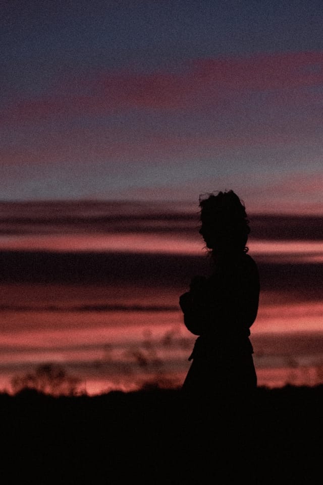 A portrait held against the day's last colour and gathering darkness, catalog number 23, from the Twilight Portraits series
