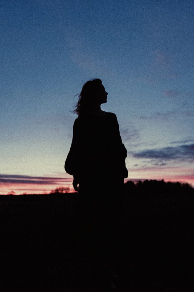 A portrait held against the day's last colour and gathering darkness, catalog number 31, from the Twilight Portraits series