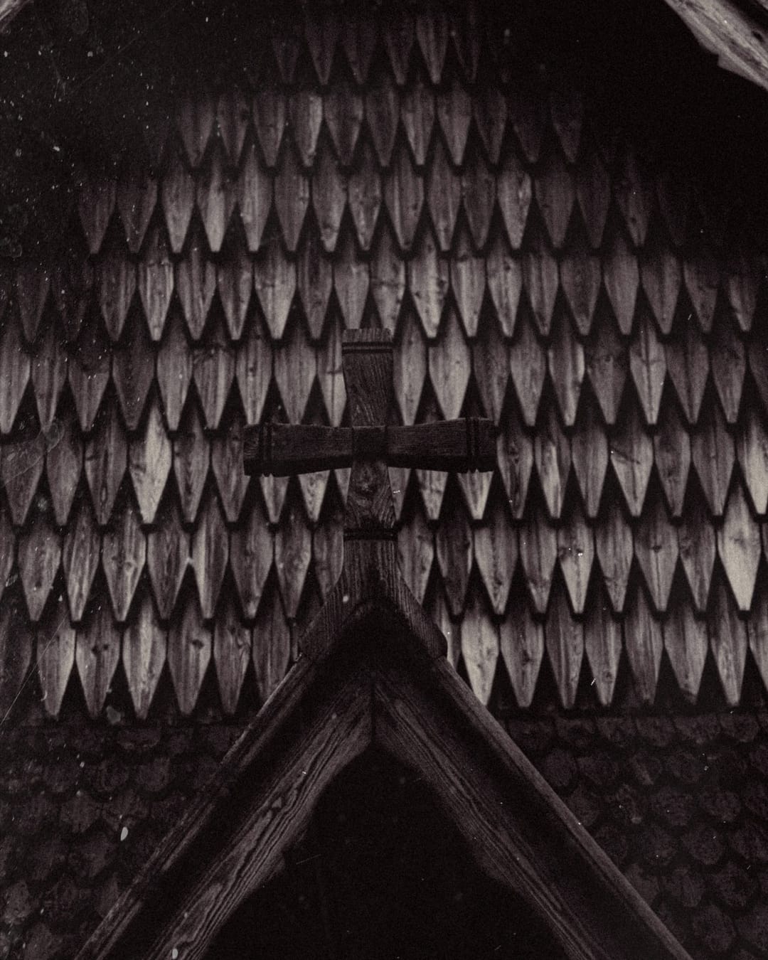 Timber architecture, ornament and changing light at a stave church, catalog number 34, from the Stave Churches collection