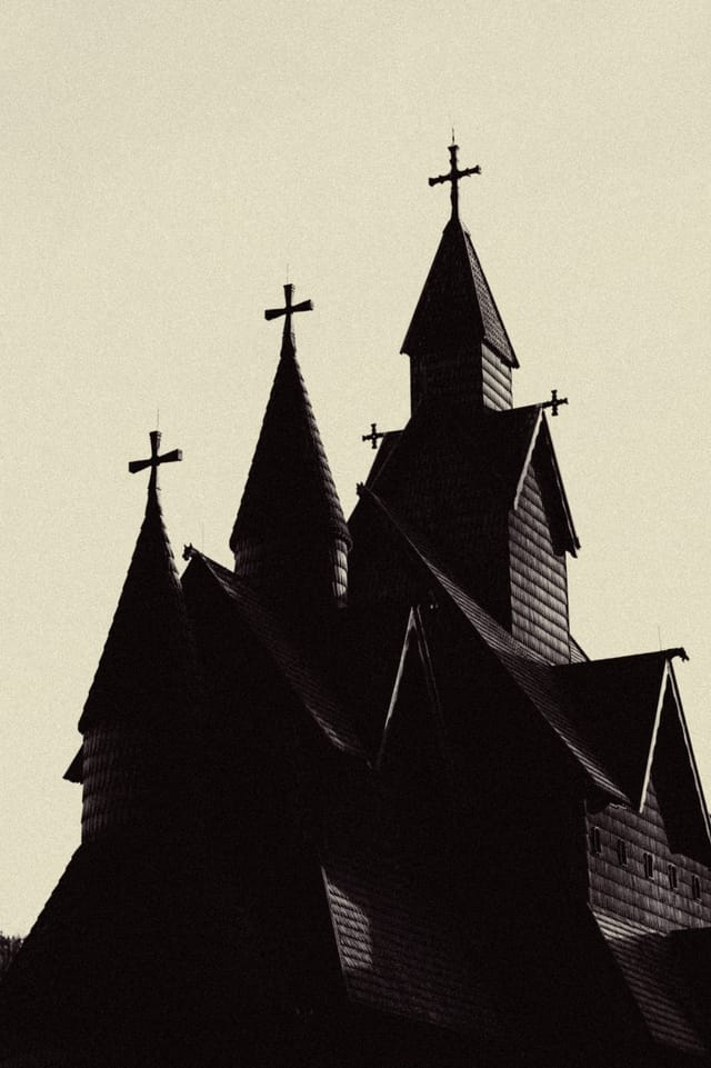 Timber architecture, ornament and changing light at a stave church, catalog number 36, from the Stave Churches collection