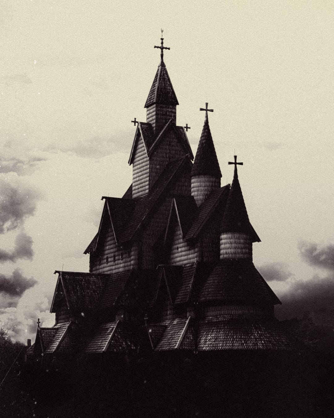 Timber architecture, ornament and changing light at a stave church, catalog number 9, from the Stave Churches collection