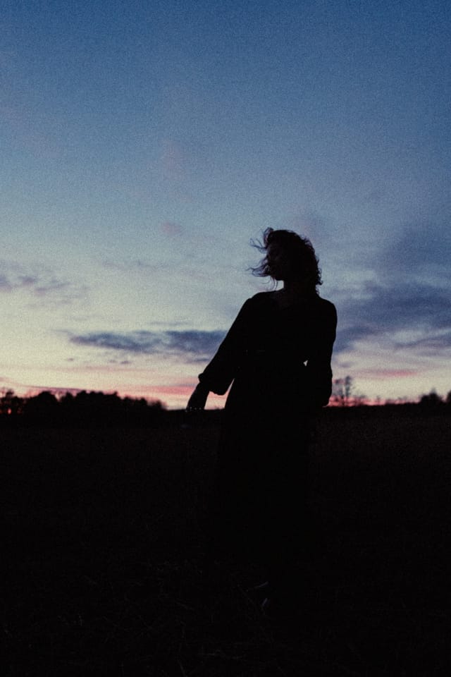 A portrait held against the day's last colour and gathering darkness, catalog number 52, from the Twilight Portraits series
