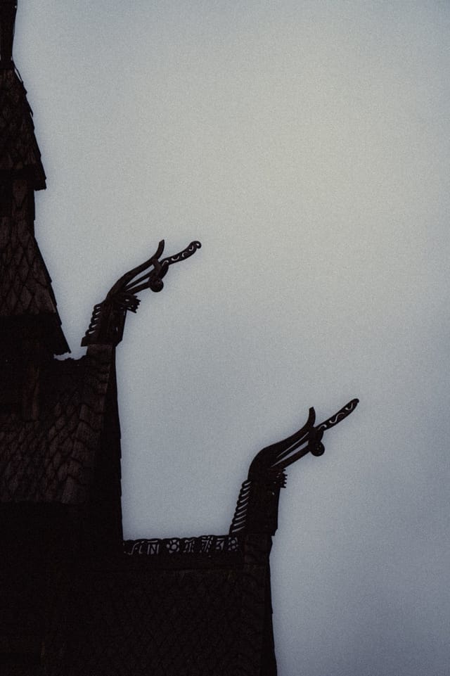 Timber architecture, ornament and changing light at a stave church, catalog number 17, from the Stave Churches collection