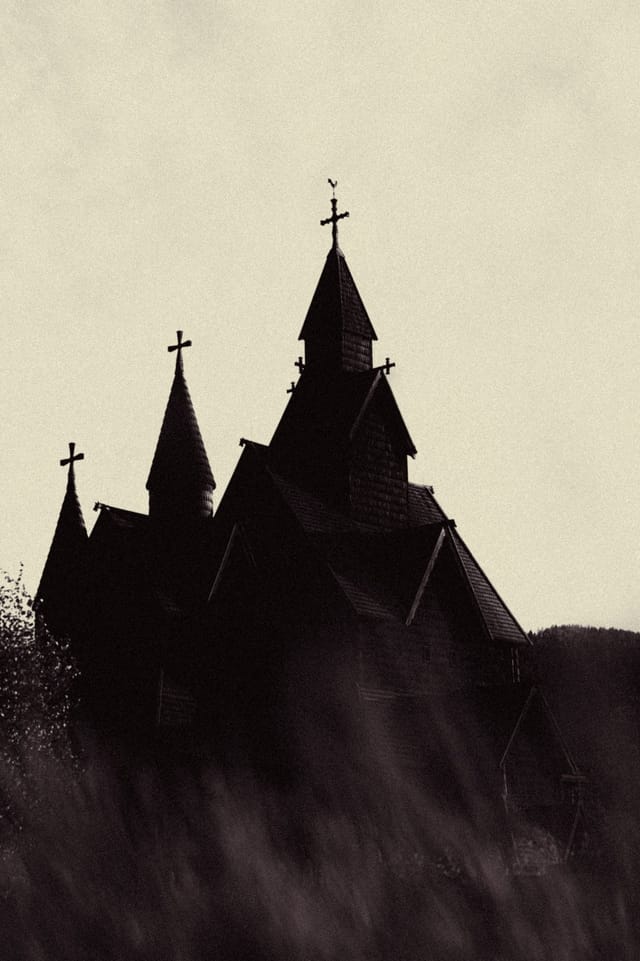Timber architecture, ornament and changing light at a stave church, catalog number 8, from the Stave Churches collection