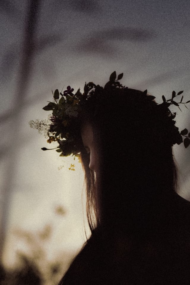A portrait held against the day's last colour and gathering darkness, catalog number 67, from the Twilight Portraits series