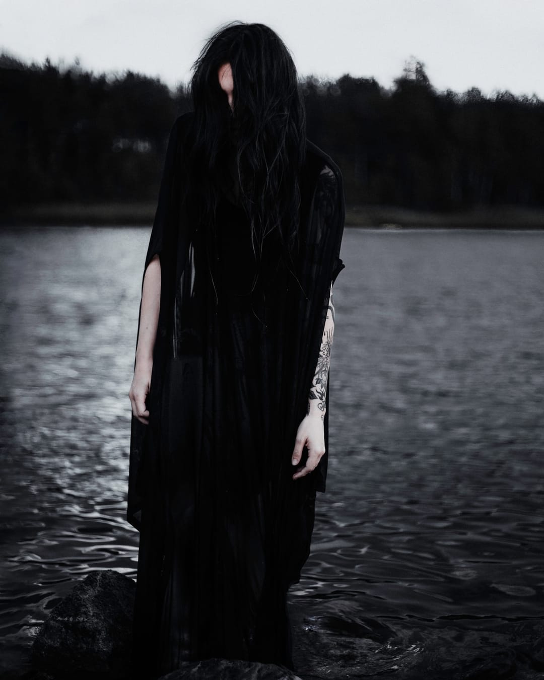 A human figure held in landscape, water or shadow, catalog number 94, from the Silent Figures collection