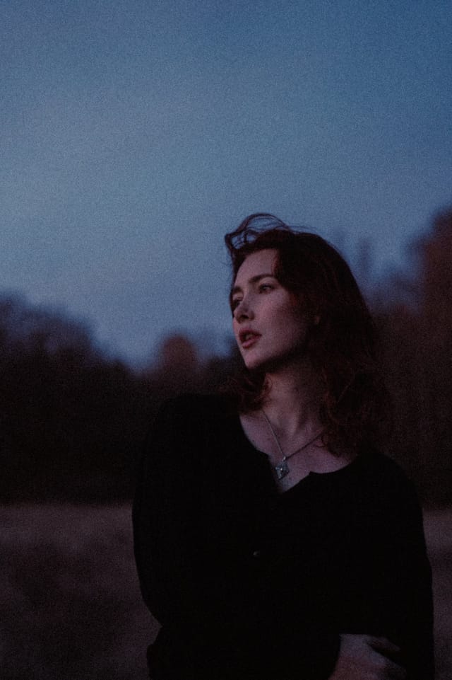 A portrait held against the day's last colour and gathering darkness, catalog number 21, from the Twilight Portraits series