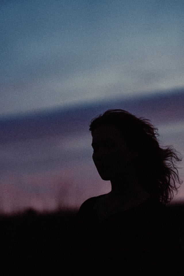 A portrait held against the day's last colour and gathering darkness, catalog number 5, from the Twilight Portraits series